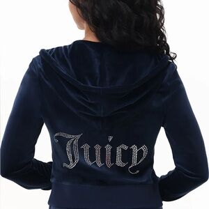 NEW Juicy Couture Dark Blue Velour Jacket